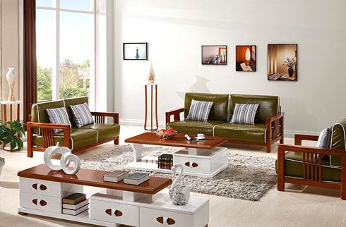 Bộ sofa phòng khách gỗ phong cách hiện đại