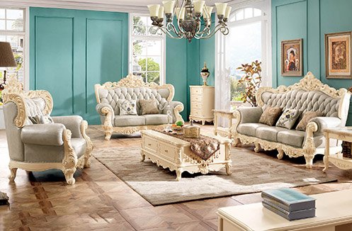 Bộ sofa phòng khách gỗ phong cách cổ điển sang trọng