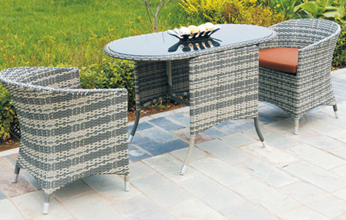 Bộ bàn ghế ngoài trời chất liệu nhựa giả mây cho quán café