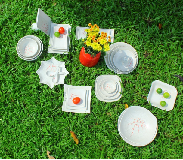 Bộ bát đĩa họa tiết hoa anh đào