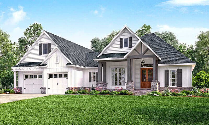 Mẫu nhà cấp 4 chữ L sân vườn