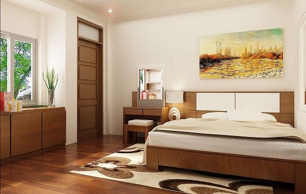 Không kê giường ngủ đối diện cửa phòng