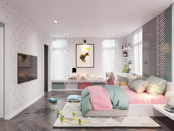 Mẫu phòng ngủ phong cách Hàn Quốc