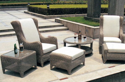 Bộ bàn ghế ngoài trời nhựa giả mây cao cấp