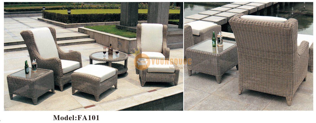 Bàn ghế café nhựa giả mây