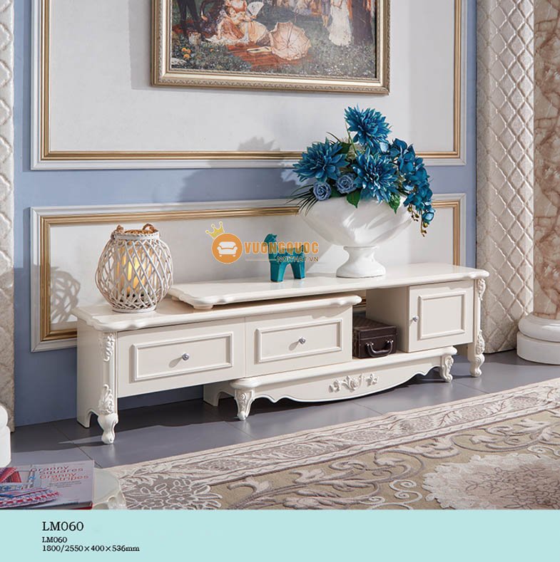 Các mẫu kệ tivi gỗ công nghiệp phong cách cổ điển