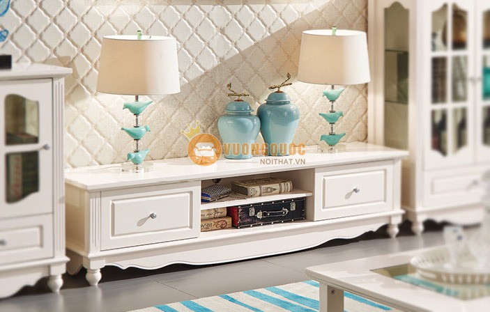 Các mẫu kệ tivi gỗ công nghiệp phong cách cổ điển