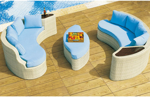 Bộ bàn ghế sofa nửa tròn màu trắng trang nhã