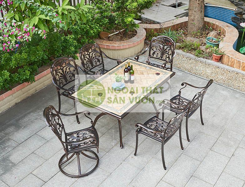 Bộ bàn ghế sân vườn hợp kim nhập khẩu ZXM15014FK085