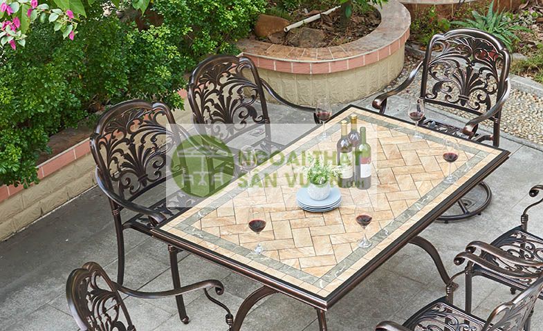 Bộ bàn ghế sân vườn hợp kim nhập khẩu ZXM15014FK085