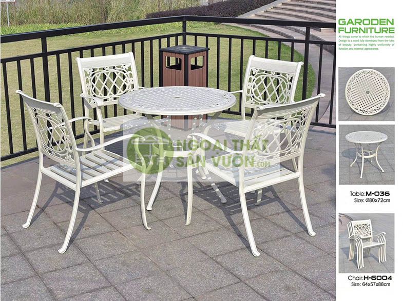 Bàn ghế sân vườn cao cấp ZXM036H6004