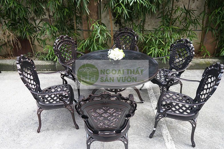 Bộ bàn ghế ngoài trời hoa văn độc đáo ZXM186FK071-1