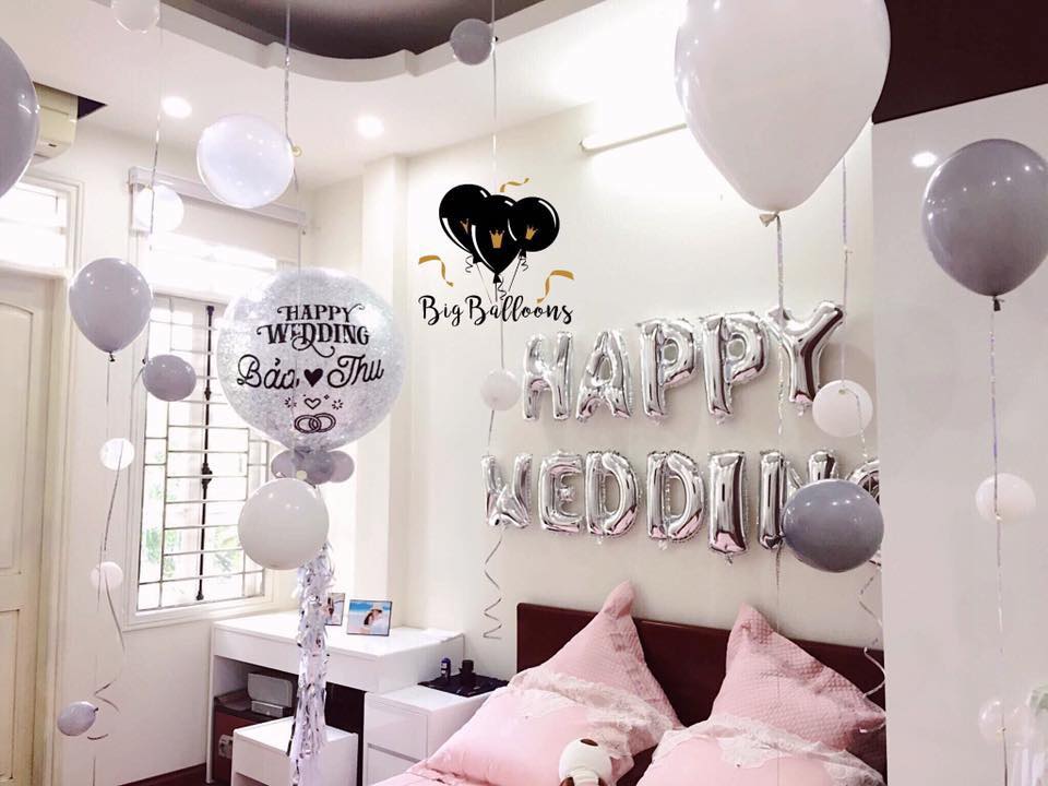 Cách trang trí phòng cưới bằng bóng bay
